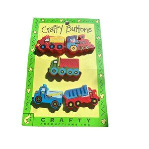 Crafty Productions Wooden Decorative Truck Buttons Set Of 5 New on Car